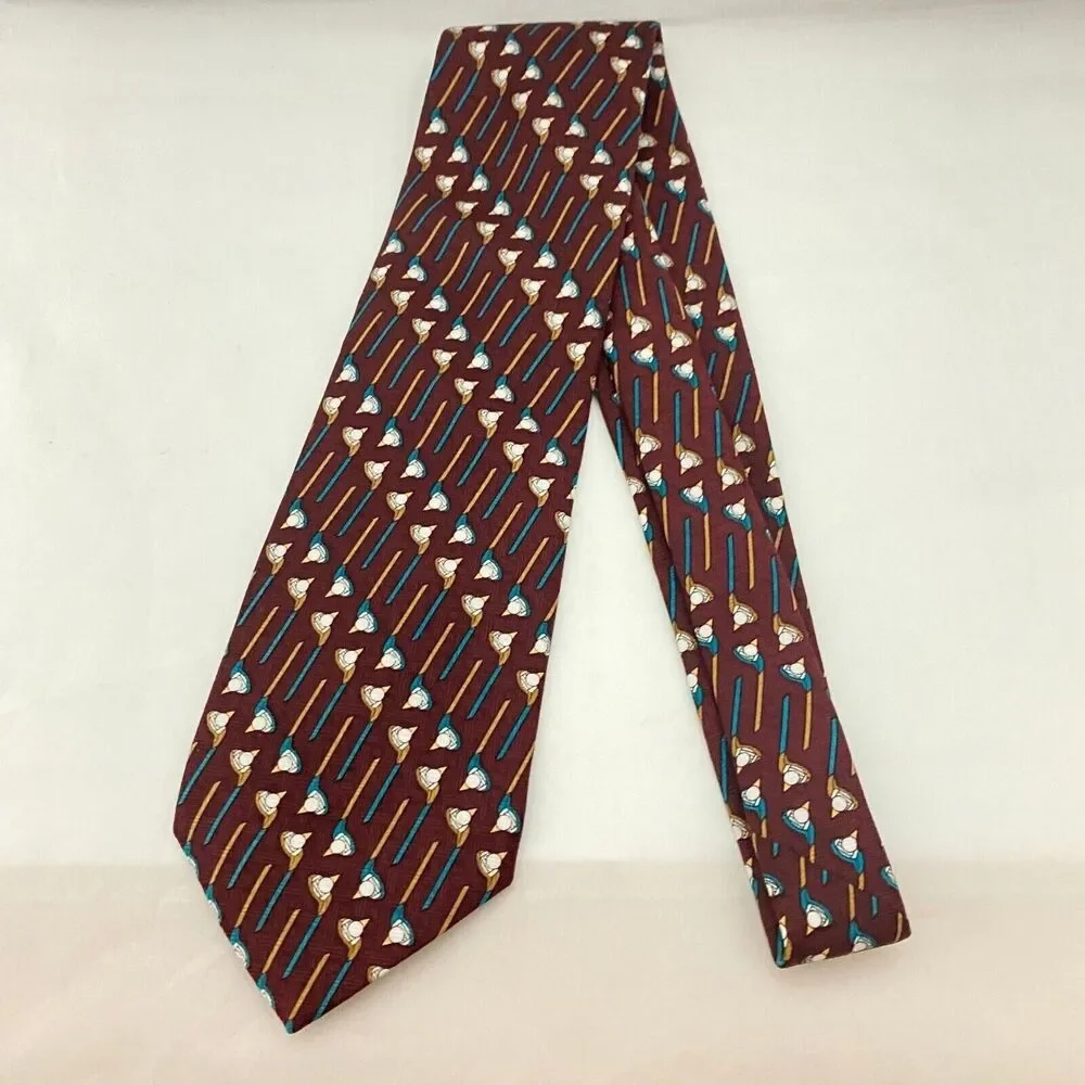 #5633 Maroon Sky Bend Country  Golf Club Mens Necktie, Tie 55X4